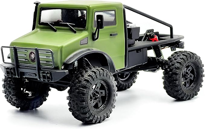 HOBBYPLUS CR-18P V3 Brushless Rushmore in T-Hunter - Matte Green - 1/18 Scale RC Truck Crawler with Off-Road RC Trucks Features Portal Axles &amp Metal Gears - RTR 2S/3S LiPo Compatible (1810418-V3