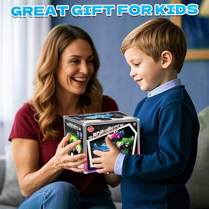 YongnKids Remote Control Car Shark Monster Trucks for Boys Age 4-7 2.4Ghz Rchargeable Rc Car with Music &amp Light360° Rotating Stunts RC Truck Toy for Kids 3-5 6 7 8-12 Birthday Easter Gift