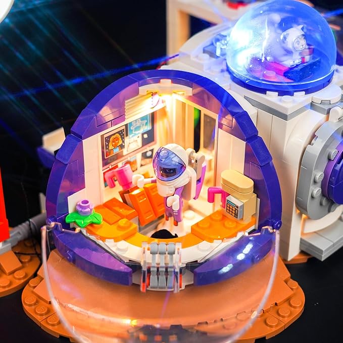 VONADO Remote Control LED Light Compatible with Lego Mars Space Base and Rocket 42605 (Lights Only No Models) RC Creative Lighting Set Accessories Compatible with Lego 42605 Building Set