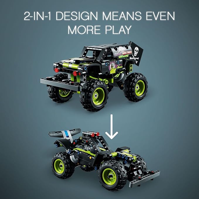 LEGO Technic Monster Jam Grave Digger 42118 Set - Truck Toy to Off-Road Buggy Pull-Back Motor Vehicle Building and Learning Playset Gift for Grandchildren or Any Monster Truck Fans Ages 7 and Up