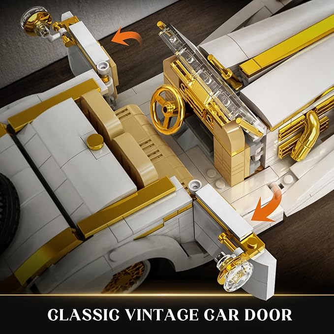 Mould King 10003 Classic Car Model Kit MOC Vintage Car Building Blocks Set Gift for Kids Age 8+/Adults Collections Enthusiasts (958+ Pieces Static Version)