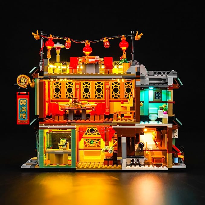 Upgraded Led Light Kit for Lego Family Reunion Celebration Building Set Remote Version Compatible with Lego 80113 (Model Not Included)