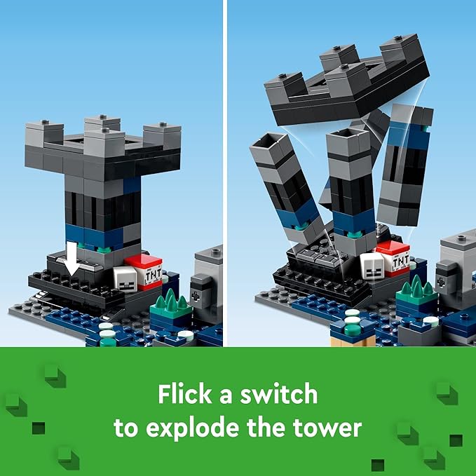 LEGO Minecraft The Deep Dark Battle Set 21246 Biome Adventure Toy Ancient City with Warden Figure Exploding Tower &amp Treasure Chest for Kids Ages 8 Plus