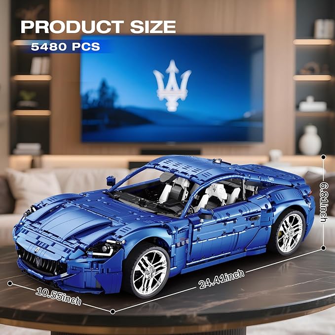Reobrix Sports Car Building Blocks Set for Adults 1:8 Vehicle Racing Car Toy Model Building Kit for Adult 11010 Creative Gifts for Adults 14+ (5480PCS)