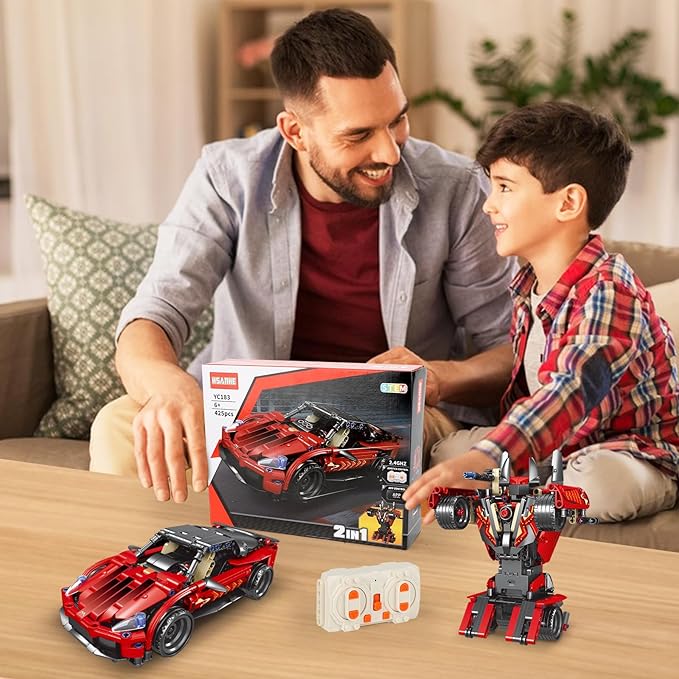 Remote Control Racing Car Building Kit Compatible with Lego STEM Toys for Kids 2 in 1 Model Car Kit 425 PCS Gifts Toys for Age 6-12 Years Old Kids Boys
