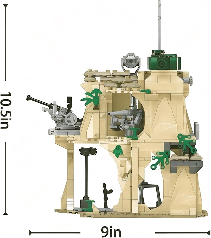 General Jim's Battle of Iwo Jima WW 2 Military Brick Building Set Building Block Model or Playset Great Gift for History Enthusiast Teens and Adults