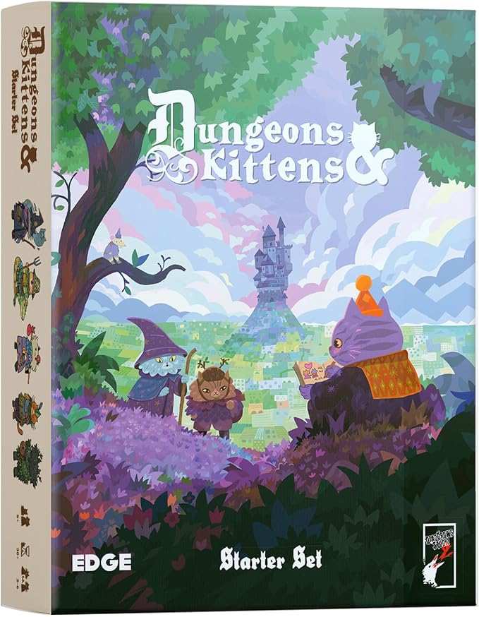 Asmodee Dungeons and Kittens Roleplaying Game Starter Set - Animal Fantasy RPG in a Wholesome Post-Apocalyptic Medieval World Family Fun for Kids &amp Adults Ages 8+ 2-6 Players 90 Min Playtime