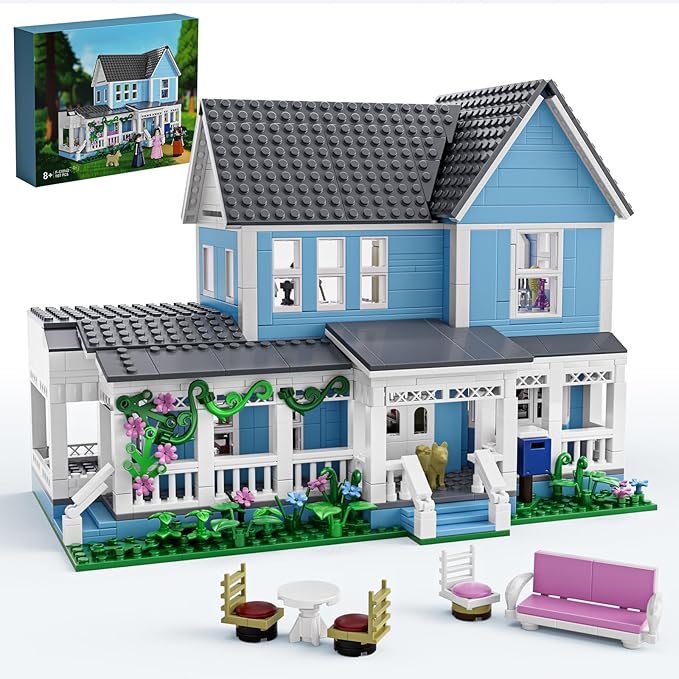 Gilmore House in Stars Hollow Luke’s Diner Lorelai Movie Building Block Toys Set Compatible with Lego Gift Decor and Collectibles for Family Sitcom TV Fans Girls Female Women Adult(1107 PCS)
