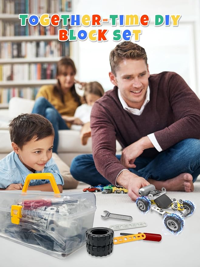 10 in 1 STEM Toys for 5 Year Old Boy Building Toys for Kids Ages 4-8 5-7 6-8 STEM Engineering Construction Kit with Electric Motor Educational Science Gift for 5 Year Old Boys