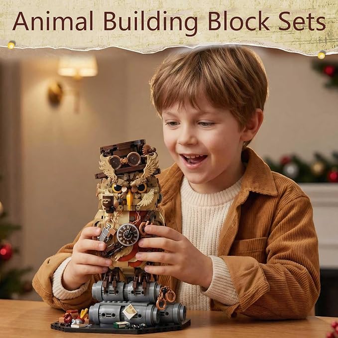 Detective Owl Building Blocks Set for Adults - 1286pcs Compatible with lego owl Collection Model Creative Bird Building Toy Suitable for Boys Girls and Adults.