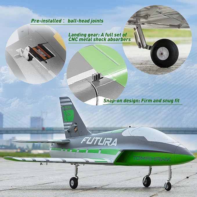 FMS Rc Jets Futura 64MM EDF Sport Jet Yellow rc Airplanes for Adults for Trainers EDF for Beginners 6 Channel Remote Control Planes PNP(NO Transmitter Batteries and Charger)