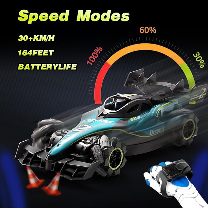 4DRC Y2 RC Cars 1:12 Scale Control Stunt Car with Gesture Controller Off Road Monster Truck 2.4Ghz RTR All Terrain Hobby 20KM Truck 8 12 14 Boy Kids Toys Adult Gifts 2 Battery