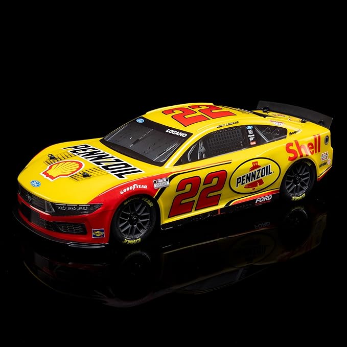 Losi 1/12 NASCAR RC Race Car Joey Logano No. 22 2025 Shell-Pennzoil Ford Mustang 2S AWD RTR Brushed On-Road Battery &amp Charger Included Yellow LOS1122522