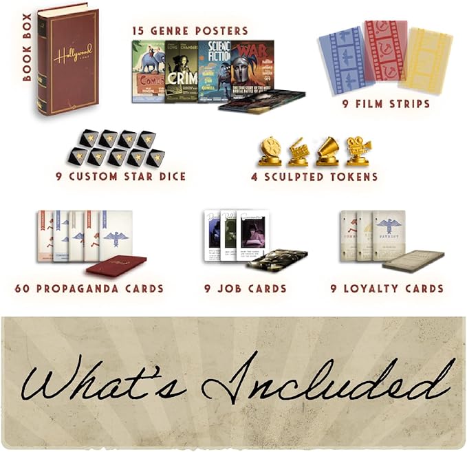 Facade Games Hollywood 1947 Board Game - A Movie Making Game for Friends and Family - A Board Game of Cards Strategy and Deceit for 1-9 Players Ages 14 and Up