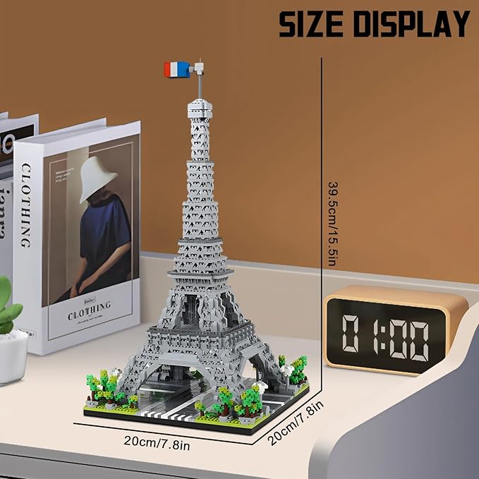 Paris Eiffel Tower Model Building Blocks Micro Brick Architecture Landmark for Display Fun Construction Gift for Kids &amp Adults