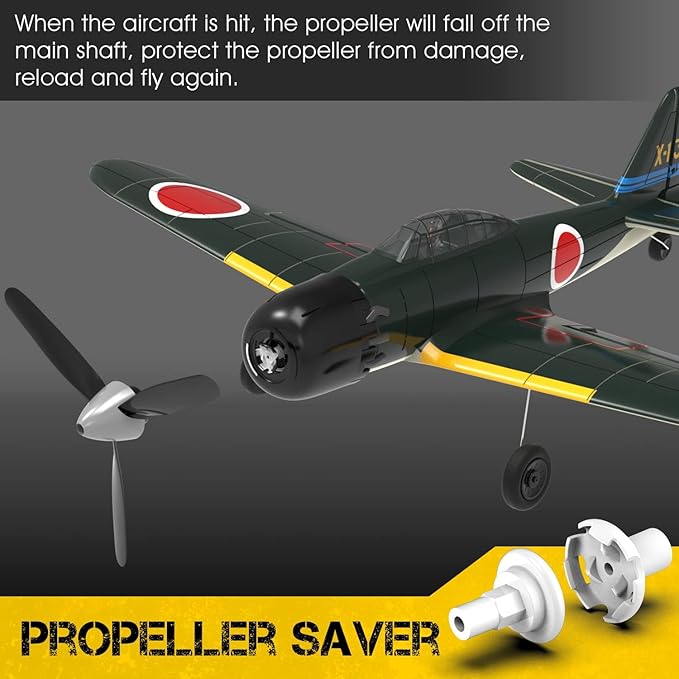 A6M Zero WW2 RC Airplane for Adults - 4CH Remote Control Warbird Fighter with 6-Axis Gyro Aerobatic Park Flyer Ready to Fly Gift for Teens 14+
