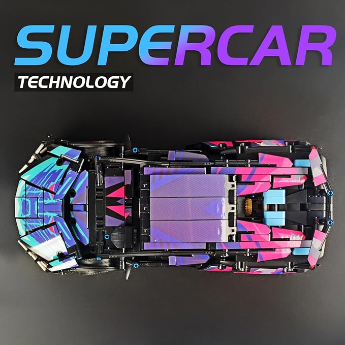 STEM Building Car 1:14 Building Blocks and Construction Toy Collectible Super Technical Lambo Cars Gifts for 8-16 Year Old Boys and Adults (1314 pcs)
