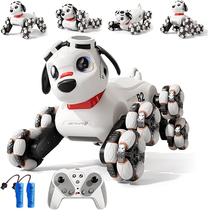 Remote Control Robot Dog Toys 6-8 8WD Gesture Sensing Rc Stunt Car with Light and Music Robot Pet Dog Toys for Kid Boys Christmas Birthday Gifts Age 8-12