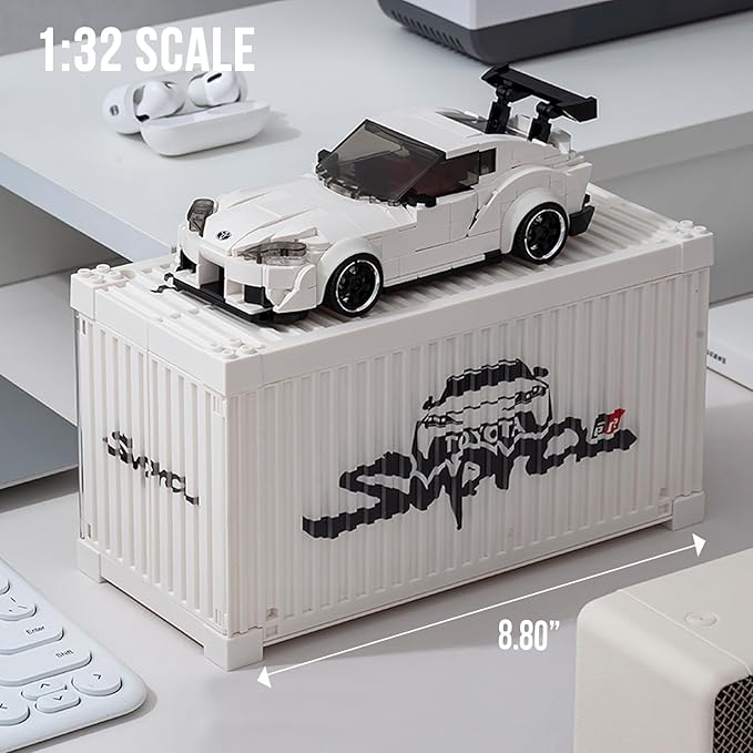 dOMOb Toyota Supra Car Building Kit – 367 pcs Building Blocks Set w/Container Display Box – Modular Scale 1:32 Model – Bricks Toy for Kids &amp Adults 8+ – for Boys Hobbyist Collector