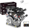 V8 Engine Building Kits That Runs with Motor - 715+Pcs Build Your Own Visible APP Controls Mini V8 Engine Model8-Cylinder Transparent Design Car Engine Building Engineering Set for Adults