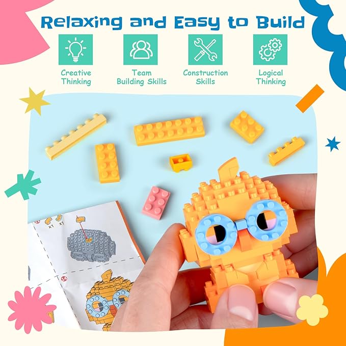 Party Favors Micro Animal Building Sets Easter 12 Pack Punch Box Surprise Mini Builds Goodie Bag Stuffers Gift Christmas Birthday Ages 14+