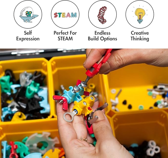 The Off Bits Educational STEM Toys for 6+: Robot Toy Building Sets 3-in-1 Engineering Kit for Boys and Girls Build Your Own STEM Building Toys with Endless Possibilities (Educational Kit)