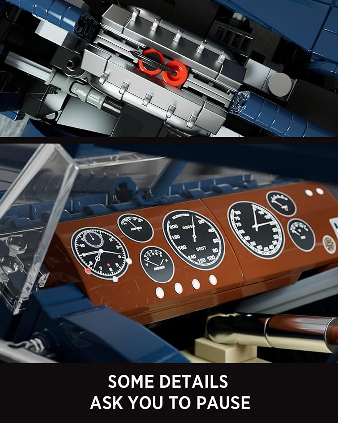 Nifeliz Atlantic Sports Car Building Set for Adults 1:14 Scale Vintage Grand Tourer Model Set Collectible Classic Vehicle Building Model Gift for Car Lovers (1127 PCS NF10320)