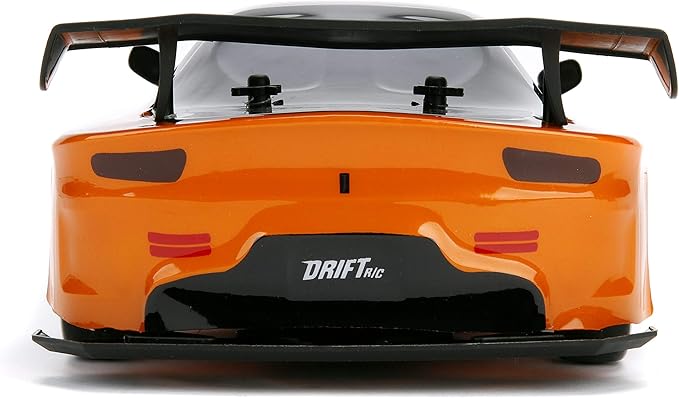 Jada Toys Fast &amp Furious Han’s Mazda RX-7 Drift RC Car 1: 10 Scale 2.4Ghz Remote Control Orange &amp Black Ready to Run USB Charging (Standard) (99700)