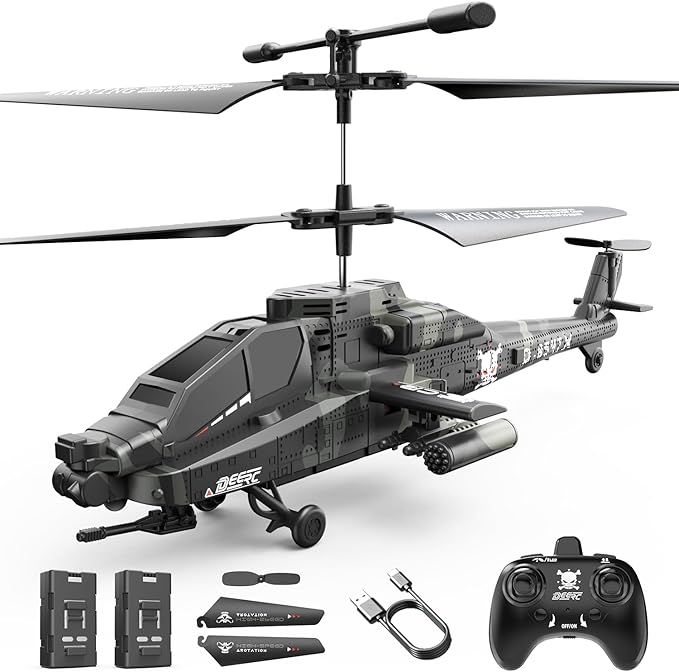 DEERC RC Helicopter RC Plane for Kids and Adults 2.4GHz Remote Control Helicopter 26 Mins Flight Time LED Lights &amp Altitude Hold 2 Batteries Kids Toy for Ages 8-12