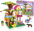 HOGOKIDS Tree House Friends Building Set with LED Light - Girl House Forest Building Block Toy Kit Birthday Valentines Day Gifts for Kids Girls Boys Age Age 6-12+ Years