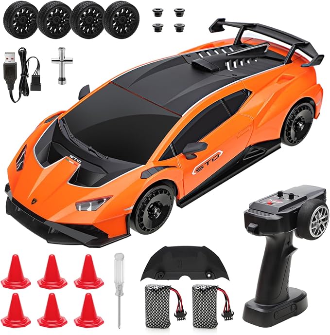 Lamborghini Remote Control Car for Boys 8-12 Officially Licensed 1:18 Scale 2.4GHz 15Km/ RC Drift Car Toys with Headlight 2 Batteries 60 Min Play RC Gift Toy for Boys &amp Girls Ages 3-12 &amp Ad