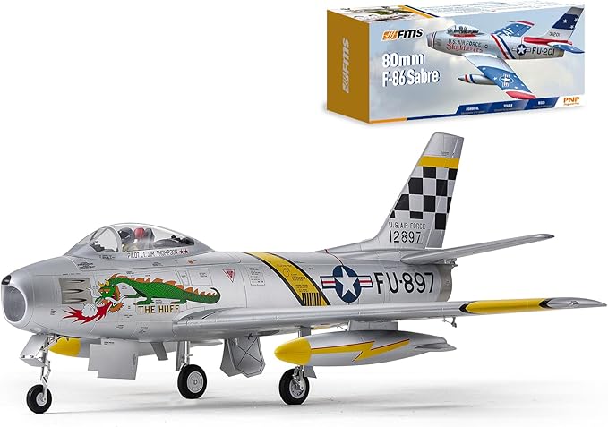Fms Rc Planes for Adults Remote Control Airplane F-86 The Huff RC Airplane 6CH 80mm Hobby Rc Airplanes PNP (No Radio Battery Charger)