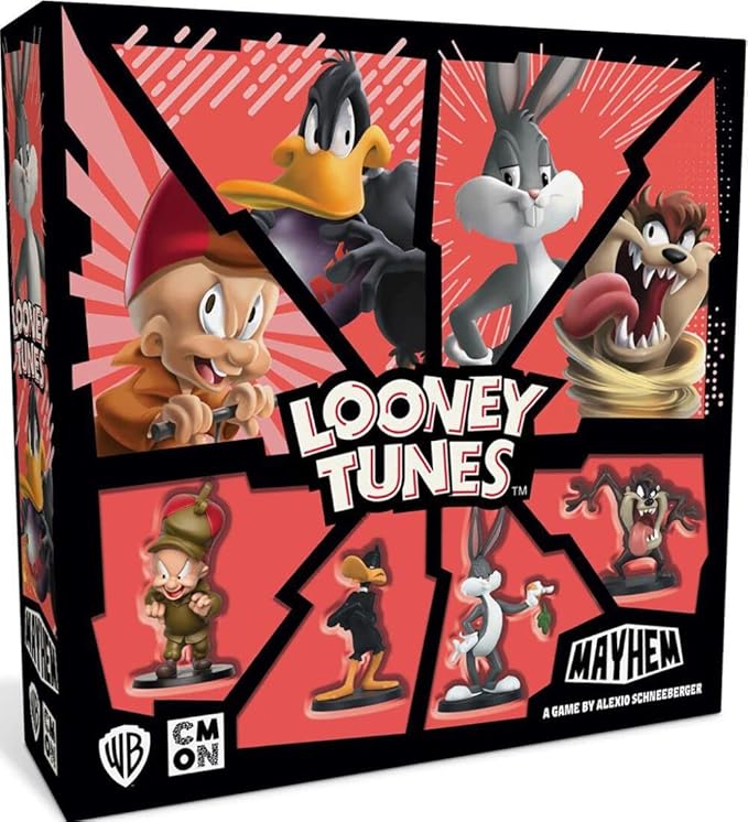 CMON Looney Tunes Mayhem Board Game | Strategy Game Based on The Hit TV Series | Team-Based Combat Game for Adults and Kids | Ages 10+ | 2-4 Players | Average Playtime 30 Minutes | Made by CMON