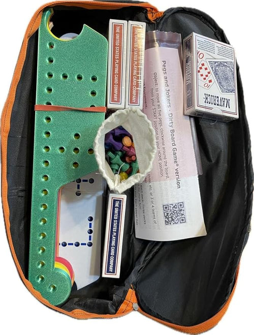 2-8 Player 3D Printed Pegs and Jokers Board Game Set 8 Colors Complete with Cards and Storage Bag