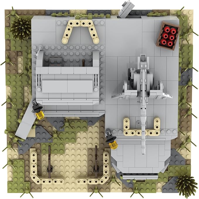 WW2 Military Battle Fort Building Block Set(928PCS). Suitable for Secondary Creation.Build Different Combat Buildings.