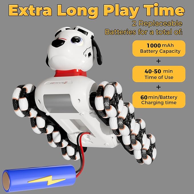 Remote Control Robot Dog Toys 6-8 8WD Gesture Sensing Rc Stunt Car with Light and Music Robot Pet Dog Toys for Kid Boys Christmas Birthday Gifts Age 8-12