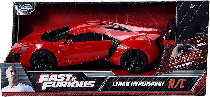 Jada Fast &amp Furious 7.5 Lykan Hypersport Remote Control Car RC with 2.4GHz Toys for Kids and Adults