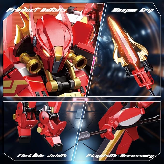 Mech Building Set Samurai Mecha Warriors Building Kit Creative Collectible Toy for Adults Man Teens Boys 8+ Compatible with Lego Mech Set 511 PCS