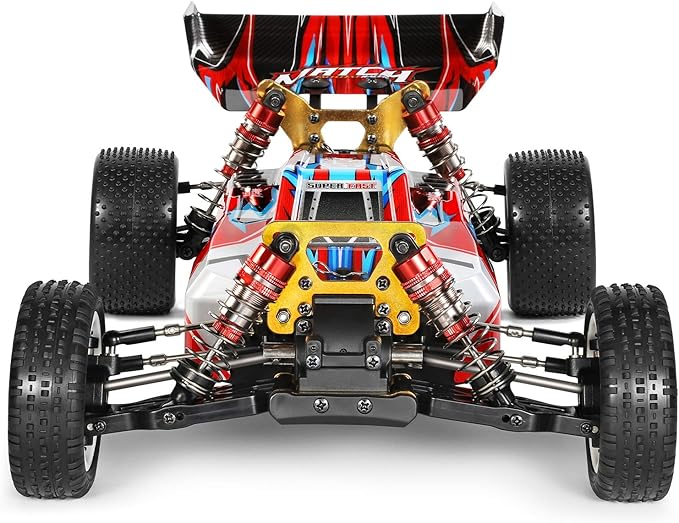 GoolRC WLtoys 104001 RC Car 1:10 Scale 2.4GHz RC Drift Cars 4WD 45km/h High Speed Racing Car All Terrain Off-Road Buggy with Aluminum Alloy Chassis Zinc Alloy Gear and 3 Batteries