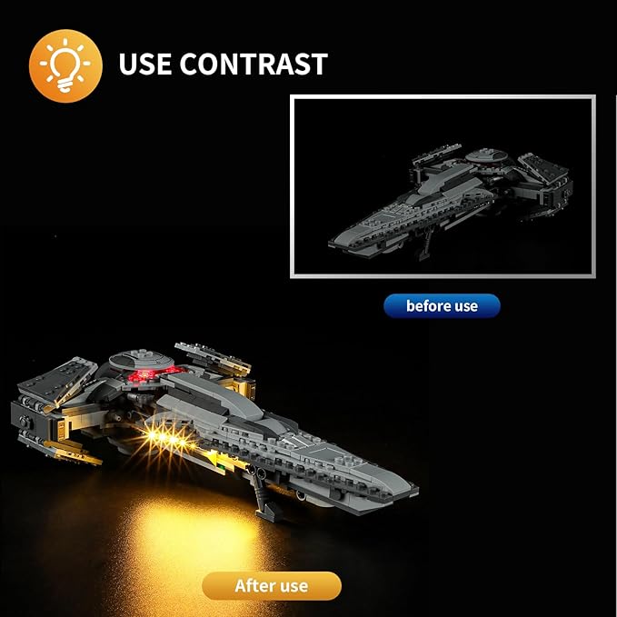 Vaodest Led Light for Lego 75383 Darth Maul's Sith Infiltrator Building Blocks ModelDesign and Configuration Compatible with Model 75383(Led Light Only Not Building Block Kit)