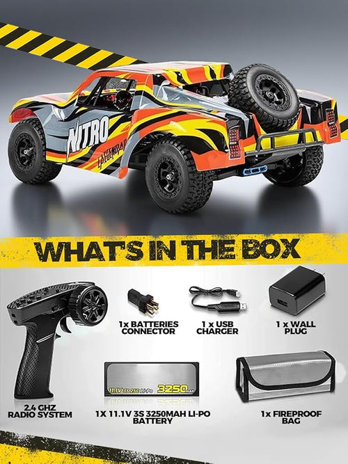 1/8 Scale Brushless RC Cars for AdultsMax 40mph Electric Off-Road Monster TruckWaterproof High Speed RC Car 4WD Remote Control Car with 3S Lipo 30+ Min Play All Terrain