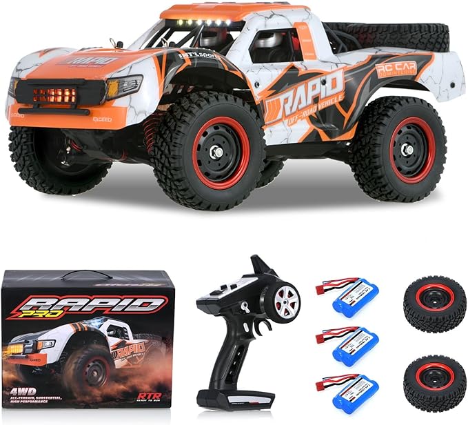 GoolRC 1:14 Scale Brushless RC Trucks 2.4G 4WD High Speed 70 KMH Fast RC Cars All Terrain Electric Off-Road Remote Control Truck with 3 Batteries Hobby RC Car Gifts for Adults