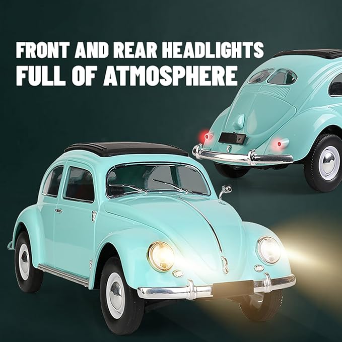 Remote Control Car 1:16 Scale Classic Model Toys Car for Kids 4CH Full Scale Toy Rear Wheel Drive LED High Beam 1950 Model Toys Birthday for Boys Girls