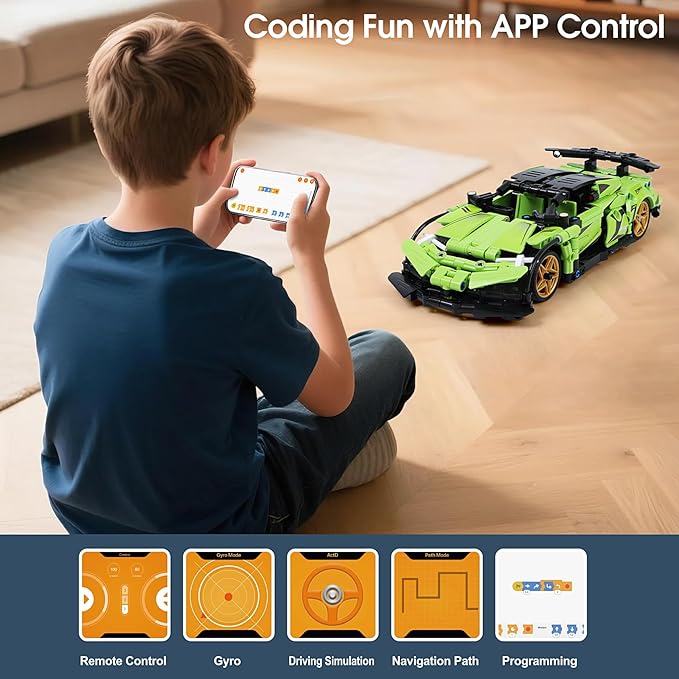 STEM Building Blocks Kit for Kids - 2 in 1 Remote Control Race Car and Robot Toy Great Gift for Boys Teens Age 6 7 8-12+ Year Old Who Love Engineering and RC Sports Car Toys