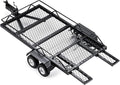RC Trailer for Hauling Behind Car - Metal Hitch Mount Trailer with 4 Tires Heavy Duty Truck and RC Rock Cars Trailer for 1/18 RC Crawler TRX4M Defender Bronco K10 High Trail F150