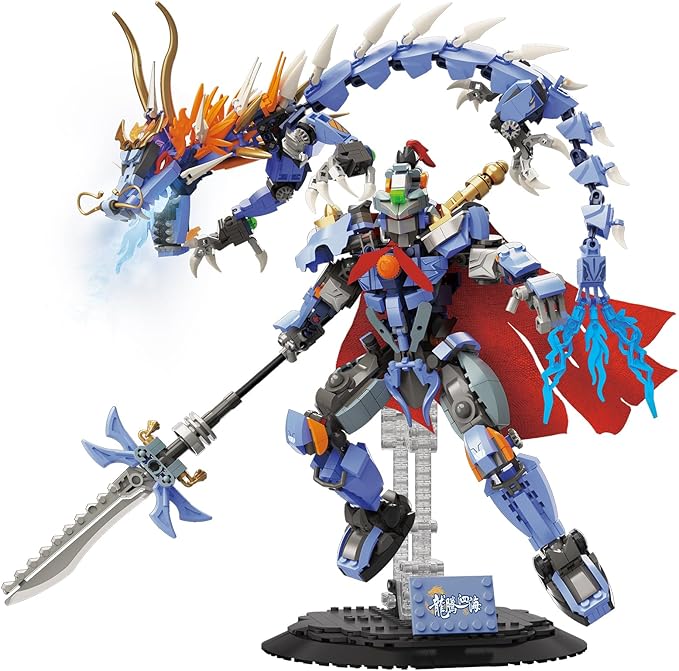 NUTCRACKER Mech Dragon Building Set for Adult Dragon Teng Four Sea — Ying Long Toy Building Set Figure Robot Home Collection Display Model Easter Birthday Gift for Teens Boys Girls 14+ (1318 Pcs