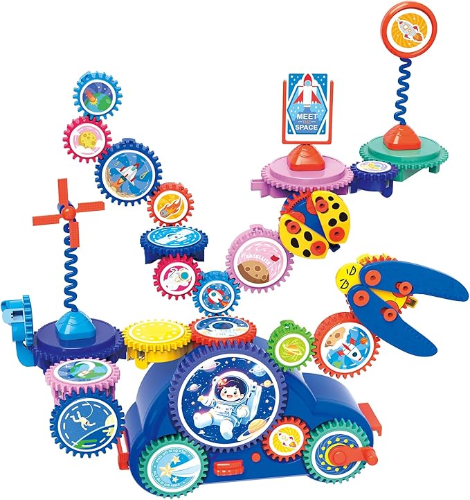 STEM Learning Gears Toys for Boys Girls Age 3+ Years old Toddler Engineers Building Toy Set for 3-5 30Pcs Educational Construction Toy Set for Kids Birthday Gift for Kid Toys Kindergarten Science