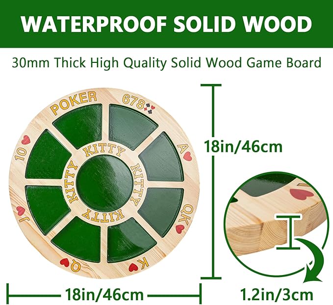 Giant Michigan Rummy Deluxe Board Game Set : Wooden Game Board + 2 Boxes of Playing Chips (200 Pieces) + 1 Deck of Poker + 1 Game Manual. The Perfect Blend of Rummy and Poker Perfect for Family Game