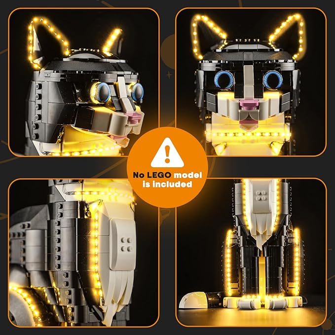 LIGHTAILING Light for Lego-21349 Tuxedo Cat - Led Lighting Kit Compatible with Lego Building Blocks Model - NOT Included The Model Set
