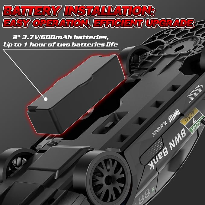 RC Drift Car 1/20 Scale 2.4GHz 4WD Remote Control Car with Led Lights 22KM/H High Speed Rechargeable Batteries Racing Sport Cars RC Cars for Kids Boys Girls Adults Gifts Birthday Christmas